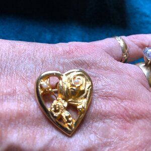 Vintage Beta Sigma Phi "Order of the Rose" Sorority Brooch Pendant Mid Century